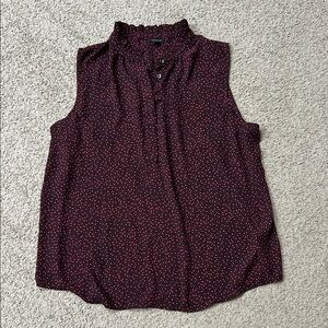 Ann Taylor Black and Red Polka Dot Sleeveless Blouse Size XL Women’s Top